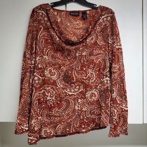 New York & Co Sheer Long Sleeve Top